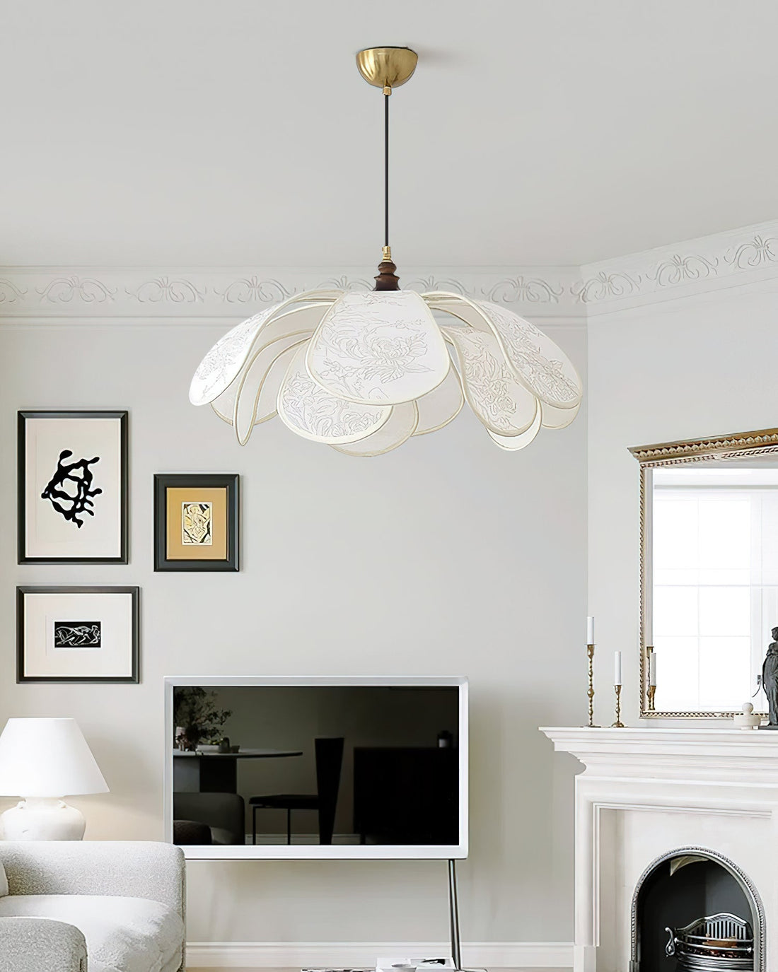 Savoy Suspension Abat-jour en Tissu