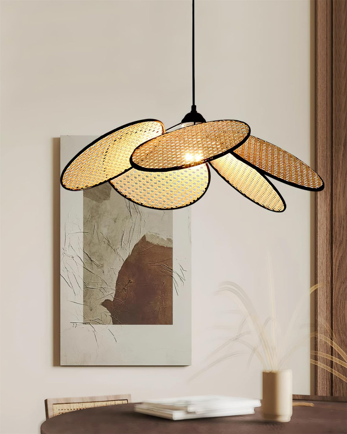 Flow Rattan Suspension Tissée à la Main Organique