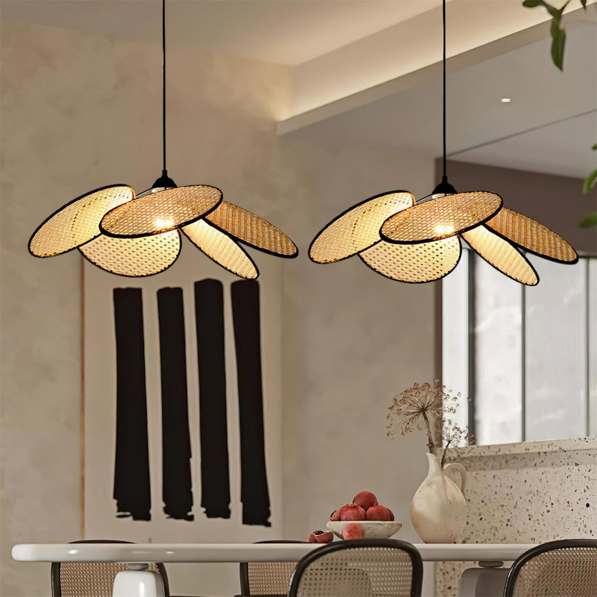 Flow Rattan Suspension Tissée à la Main Organique