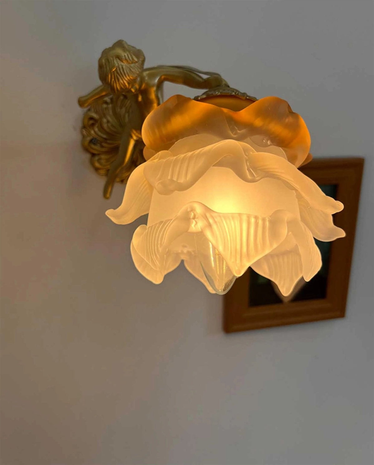 Aged Applique Murale en Verre Ange Volant