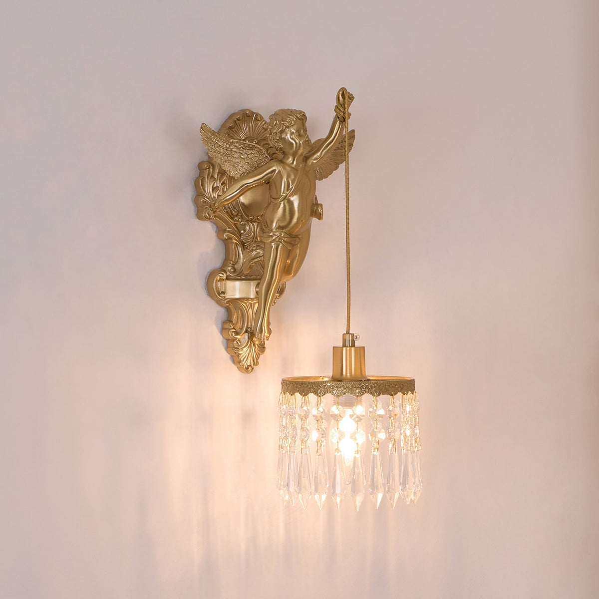 Aged Applique Murale en Verre Ange Volant