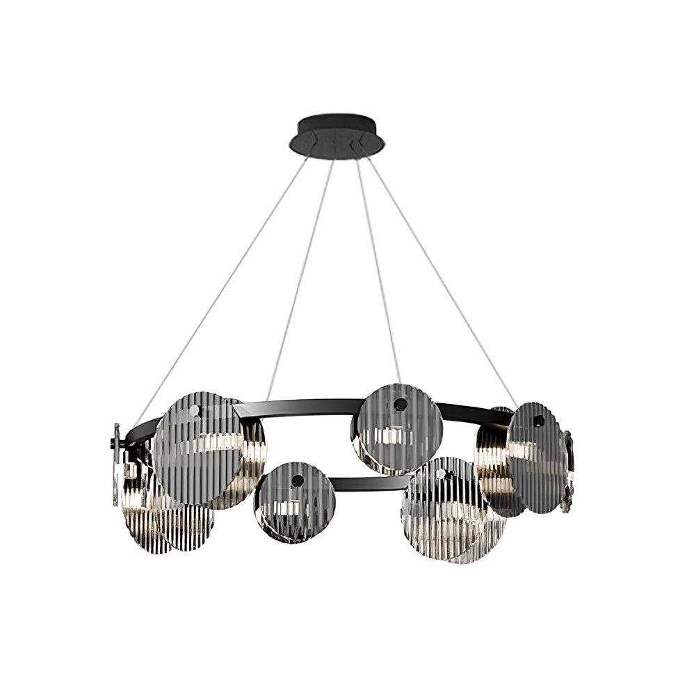 Lustra Lustre en Verre Fumé et Noir
