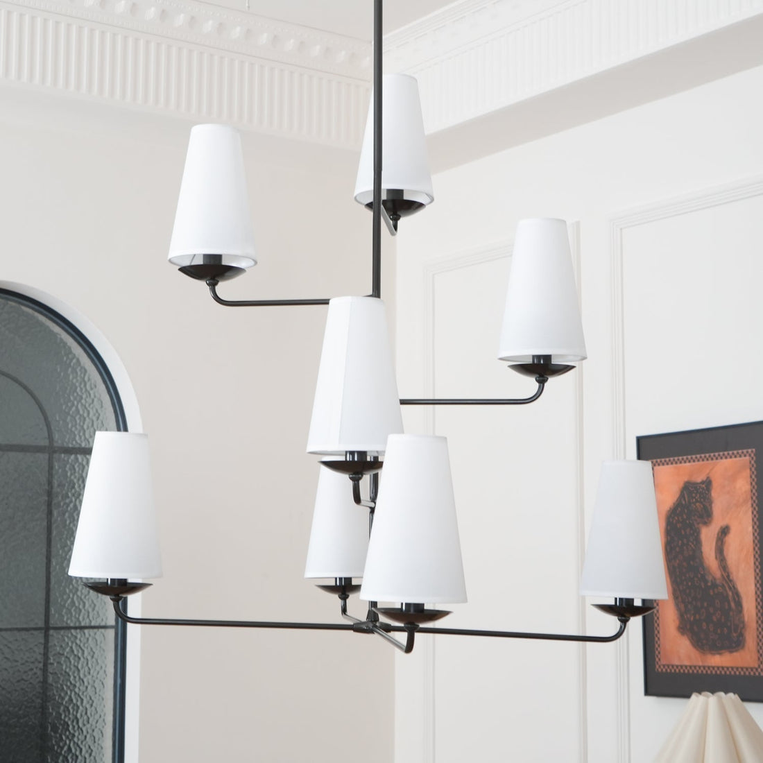 Lustra Lustre Vertical en Cuivre et Lin
