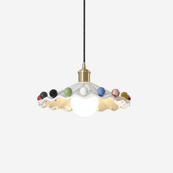 Pixen Suspension Avec Abat-Jour Céramique Ondulé