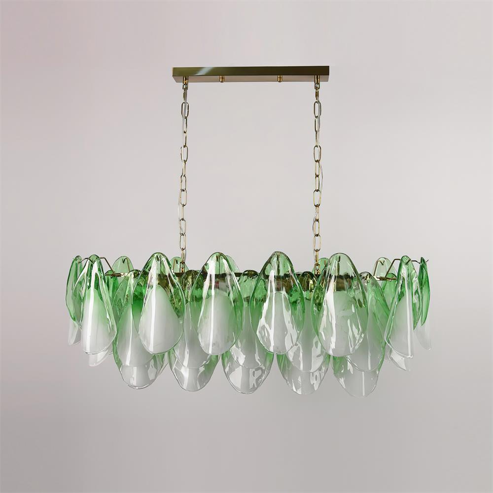 Fuchsia Lustre Pétales En Verre Vert Rosé