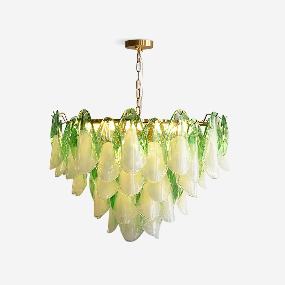 Fuchsia Lustre Pétales En Verre Vert Rosé