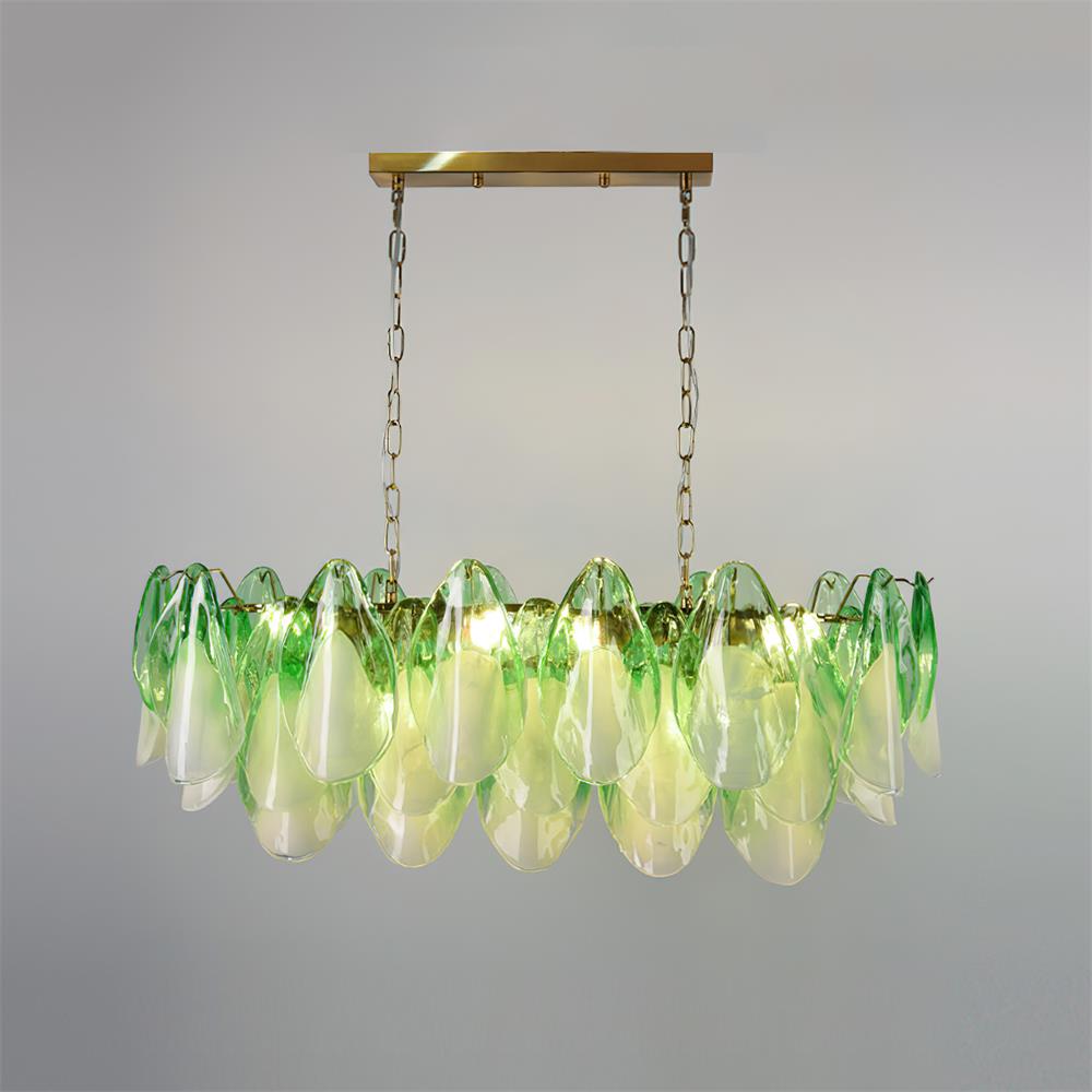 Fuchsia Lustre Pétales En Verre Vert Rosé