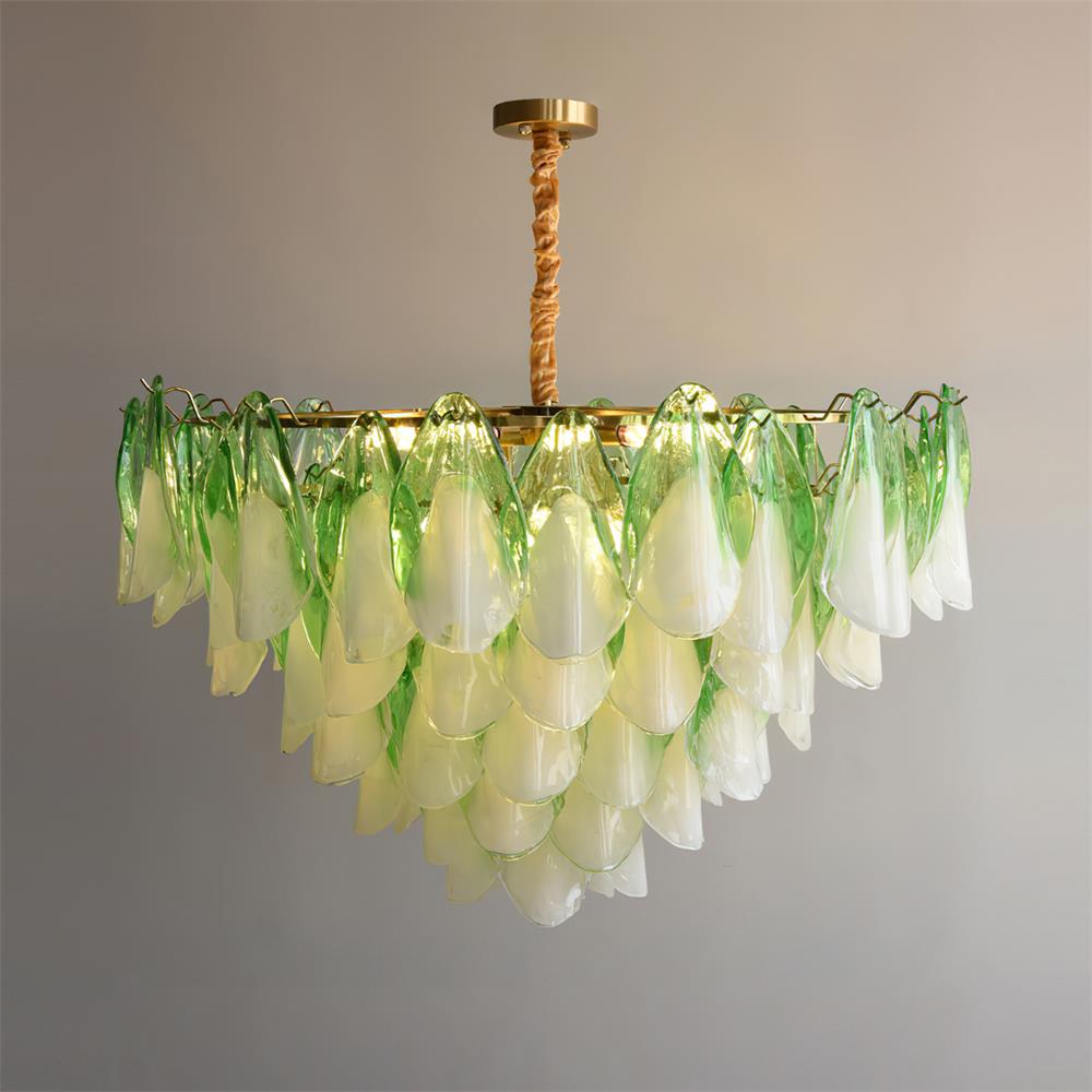 Fuchsia Lustre Pétales En Verre Vert Rosé
