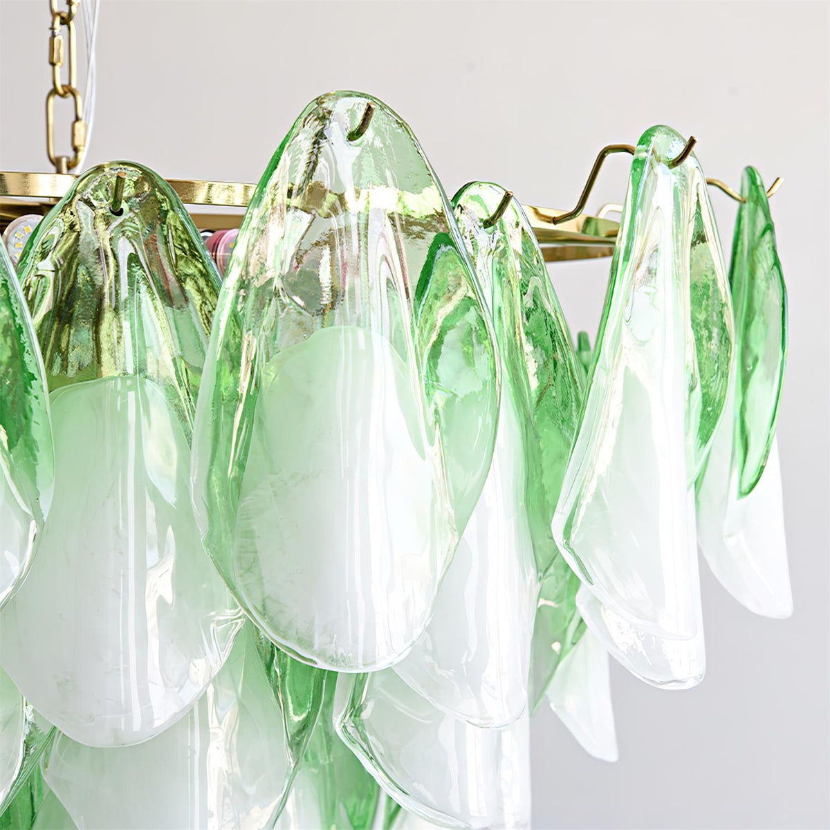 Fuchsia Lustre Pétales En Verre Vert Rosé