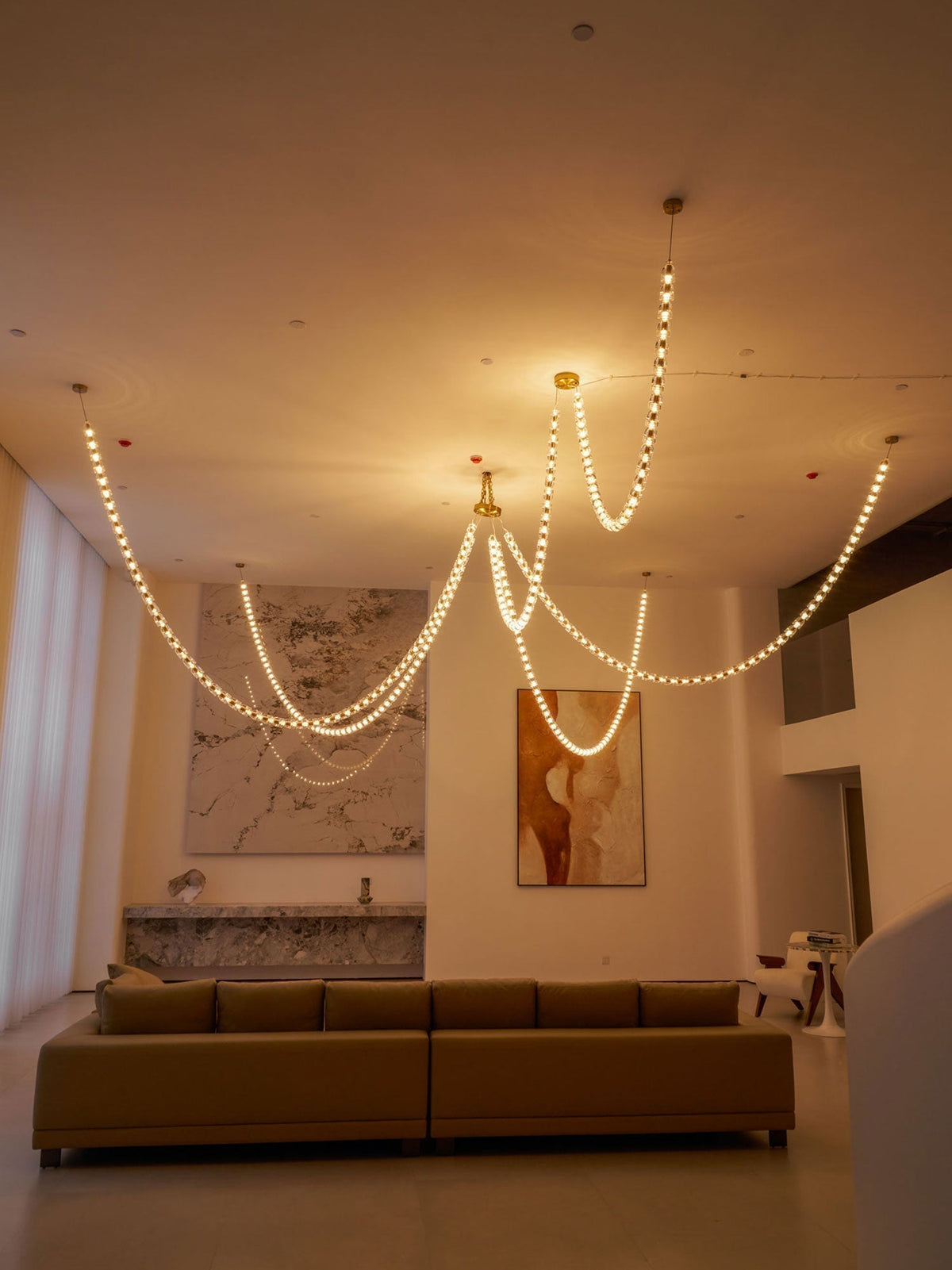 Lustra Lustre Cristal Doré LED 3-Lignes
