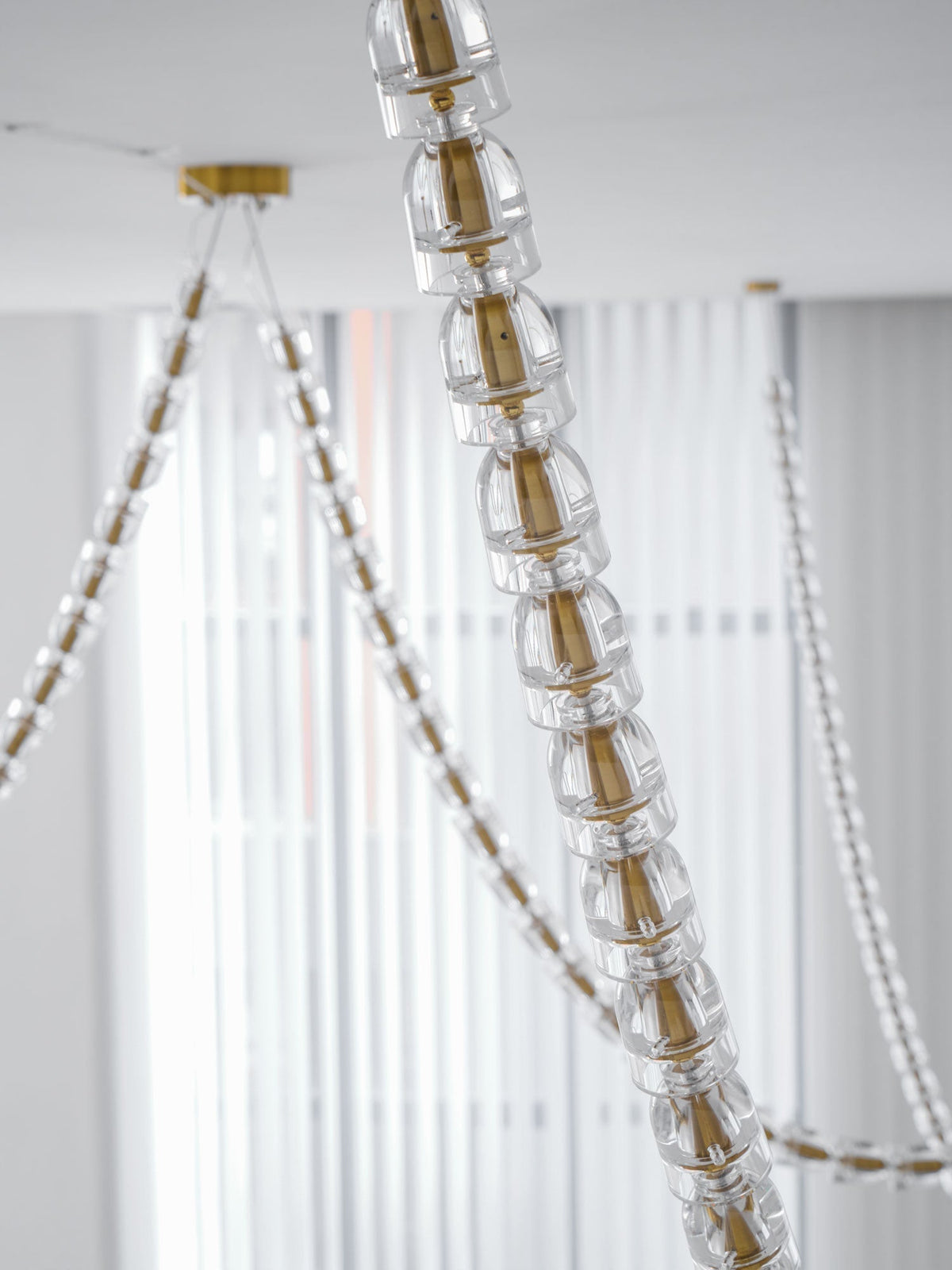 Lustra Lustre Cristal Doré LED 3-Lignes