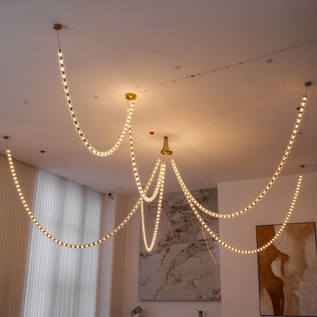 Lustra Lustre Cristal Doré LED 3-Lignes