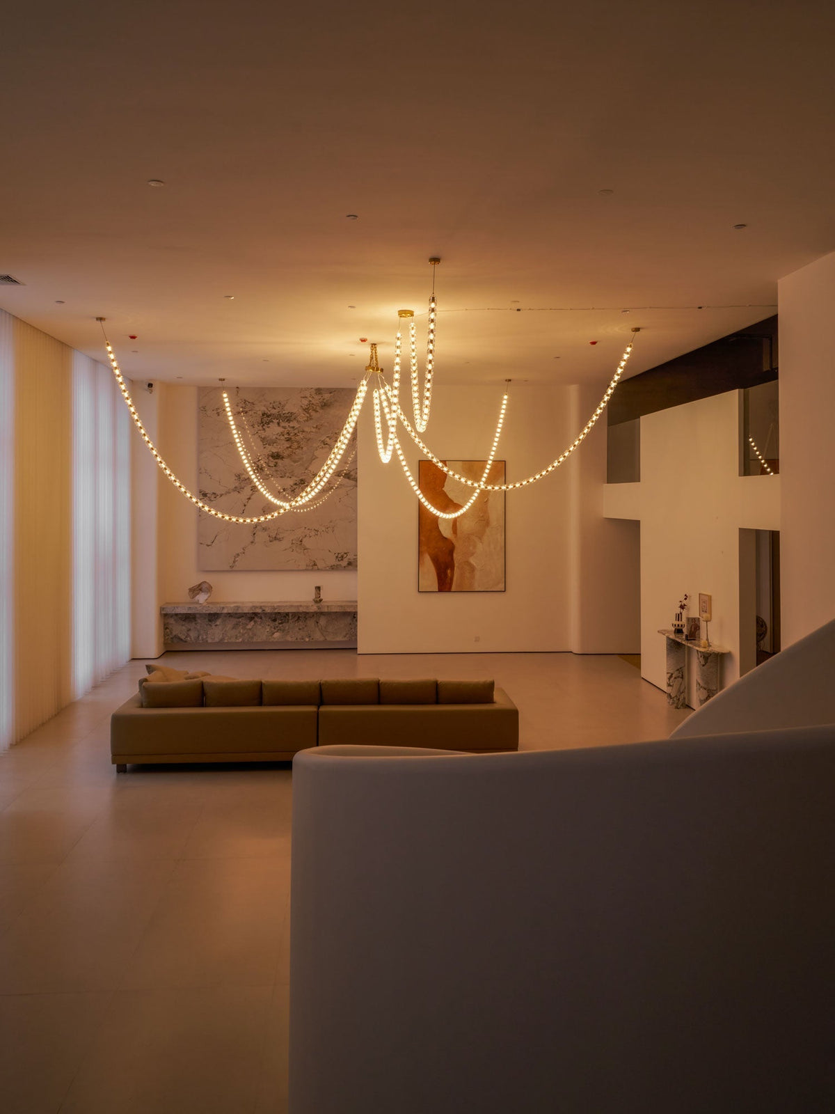 Lustra Lustre Cristal Doré LED 3-Lignes
