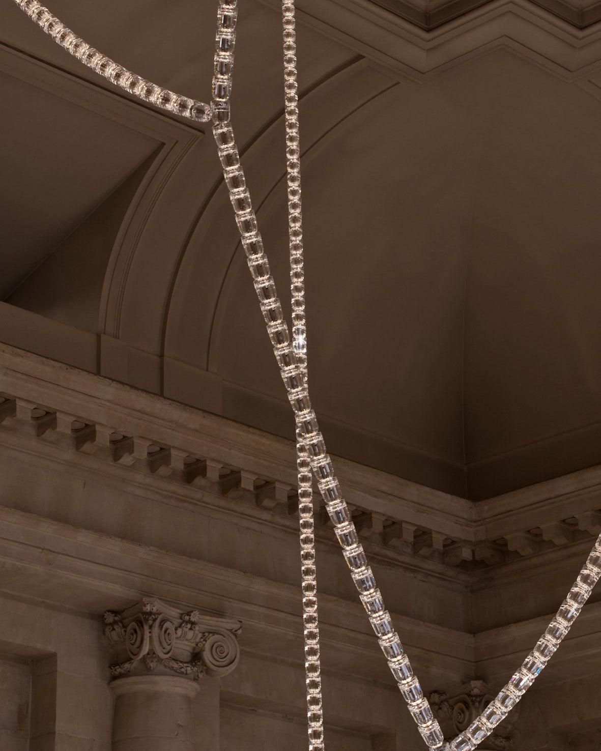 Lustra Lustre Cristal Doré LED 3-Lignes