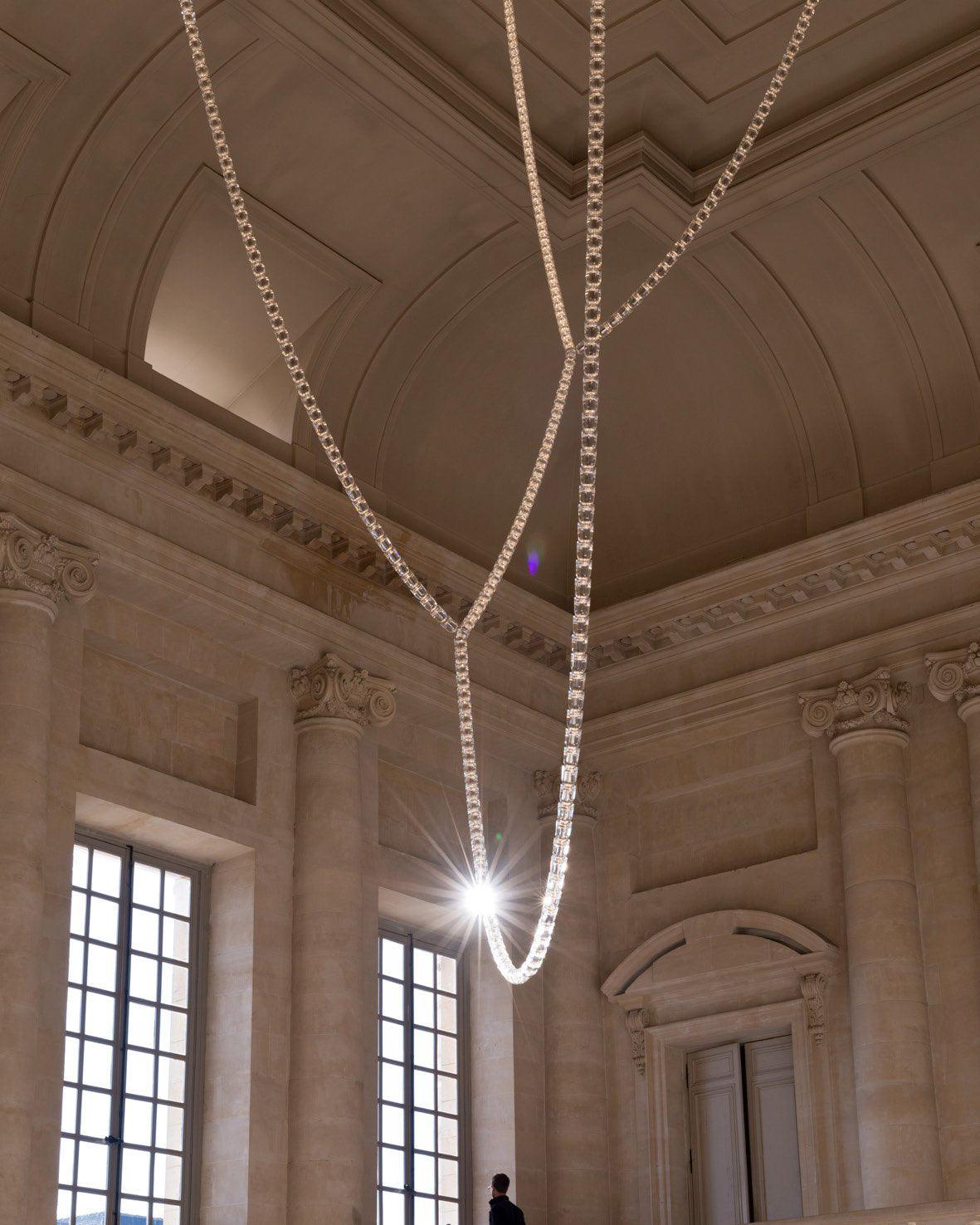 Lustra Lustre Cristal Doré LED 3-Lignes