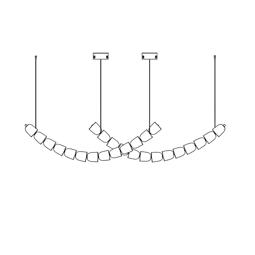 Lustra Lustre Cristal Doré LED 3-Lignes