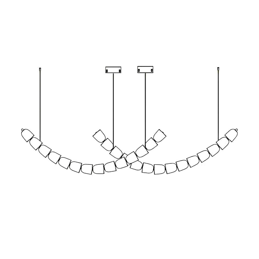 Lustra Lustre Cristal Doré LED 3-Lignes