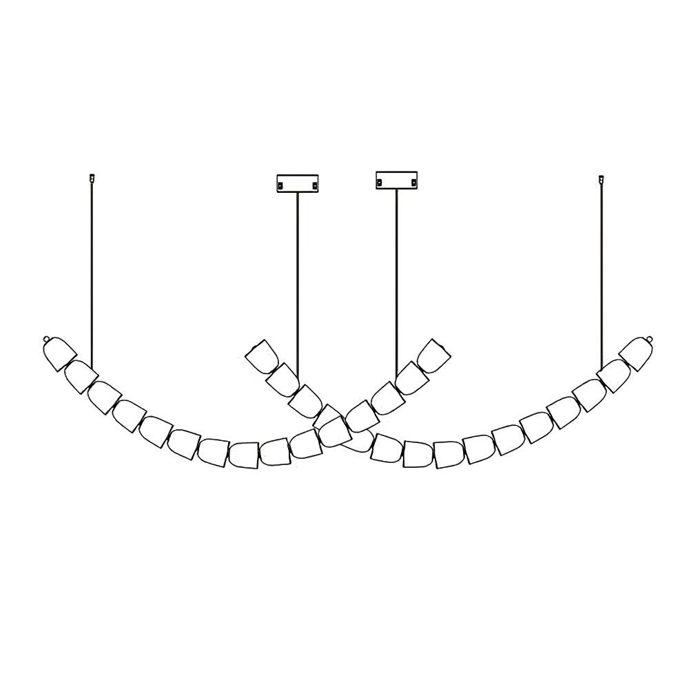 Lustra Lustre Cristal Doré LED 3-Lignes