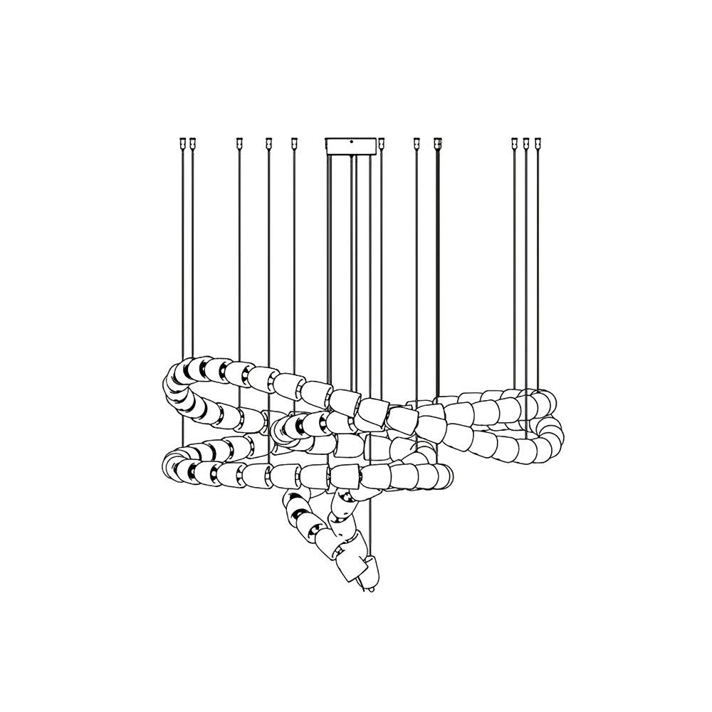 Lustra Lustre Cristal Doré LED 3-Lignes
