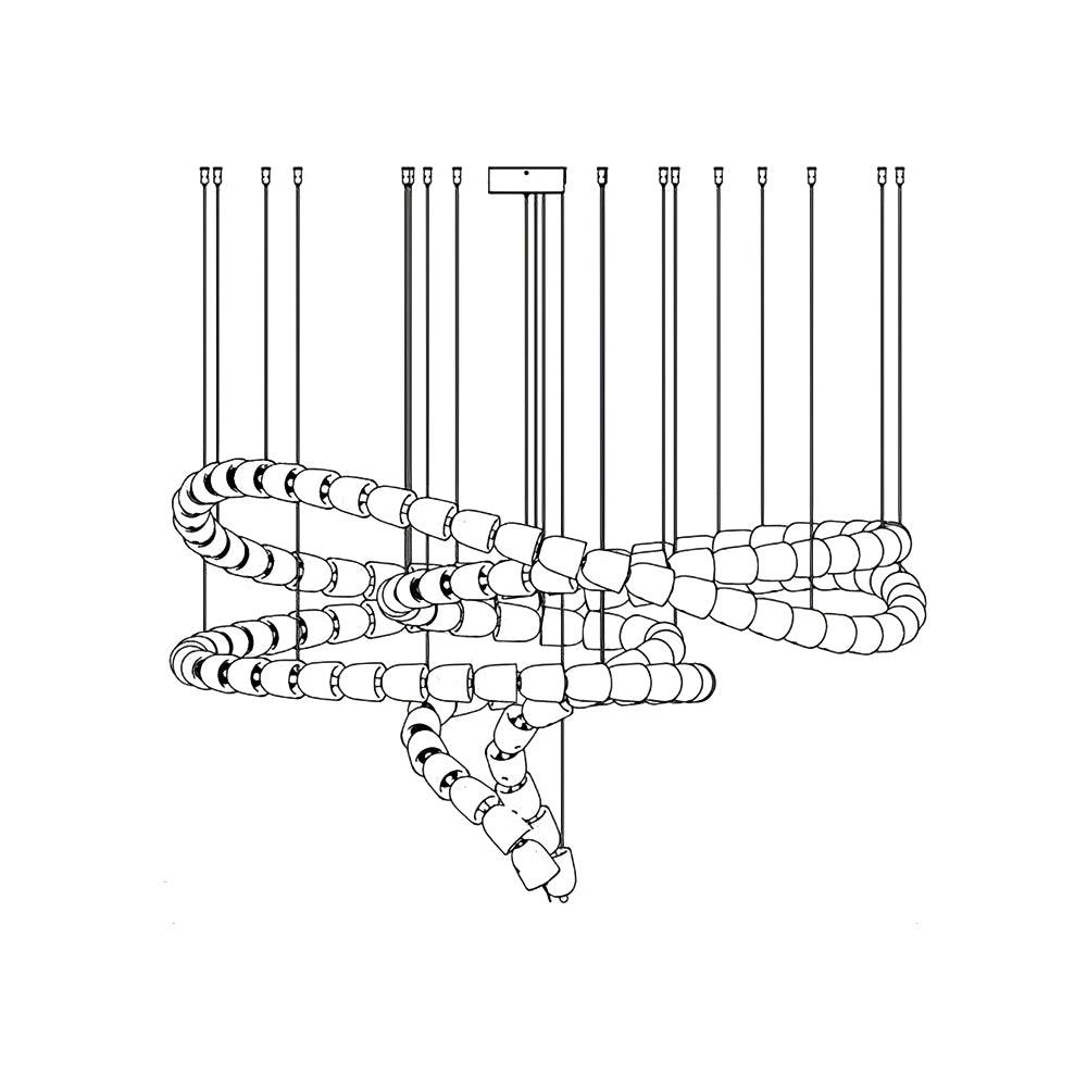 Lustra Lustre Cristal Doré LED 3-Lignes