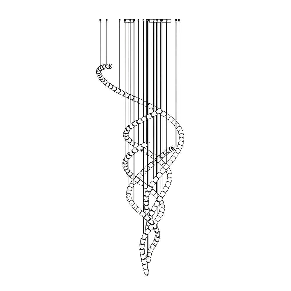 Lustra Lustre Cristal Doré LED 3-Lignes