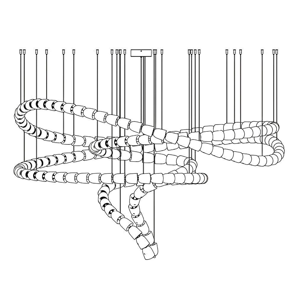 Lustra Lustre Cristal Doré LED 3-Lignes