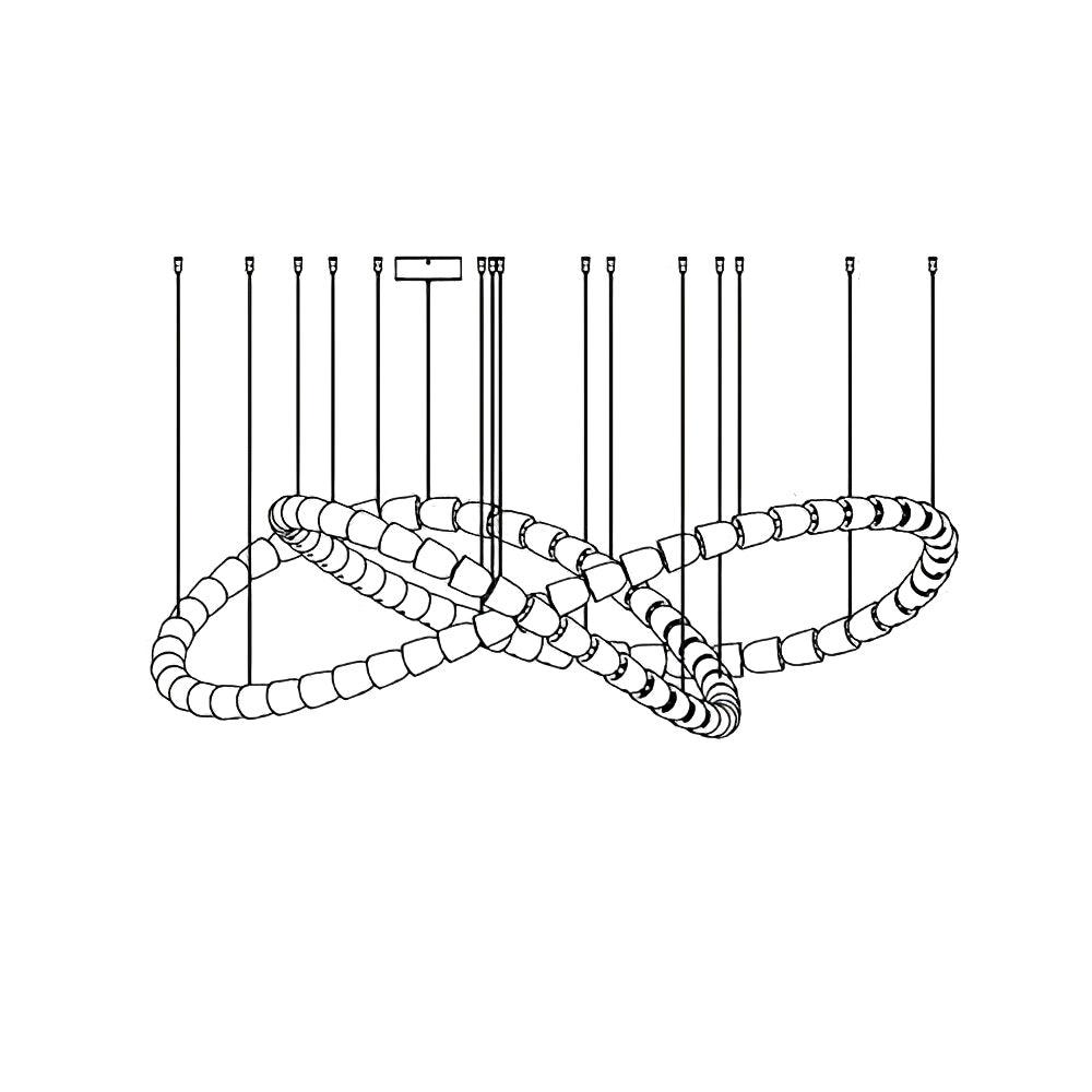 Lustra Lustre Cristal Doré LED 3-Lignes