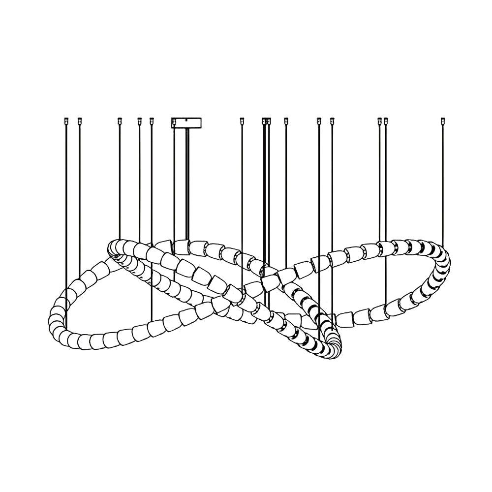Lustra Lustre Cristal Doré LED 3-Lignes