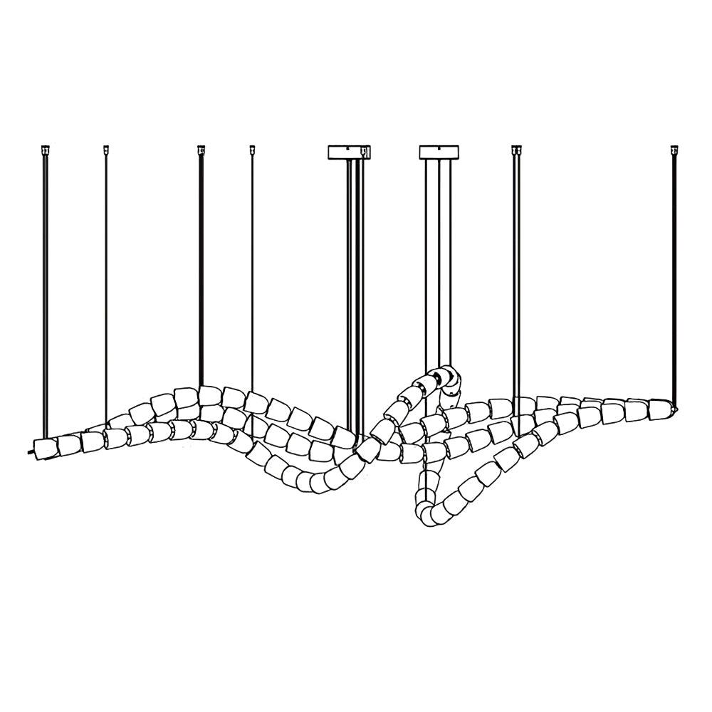 Lustra Lustre Cristal Doré LED 3-Lignes