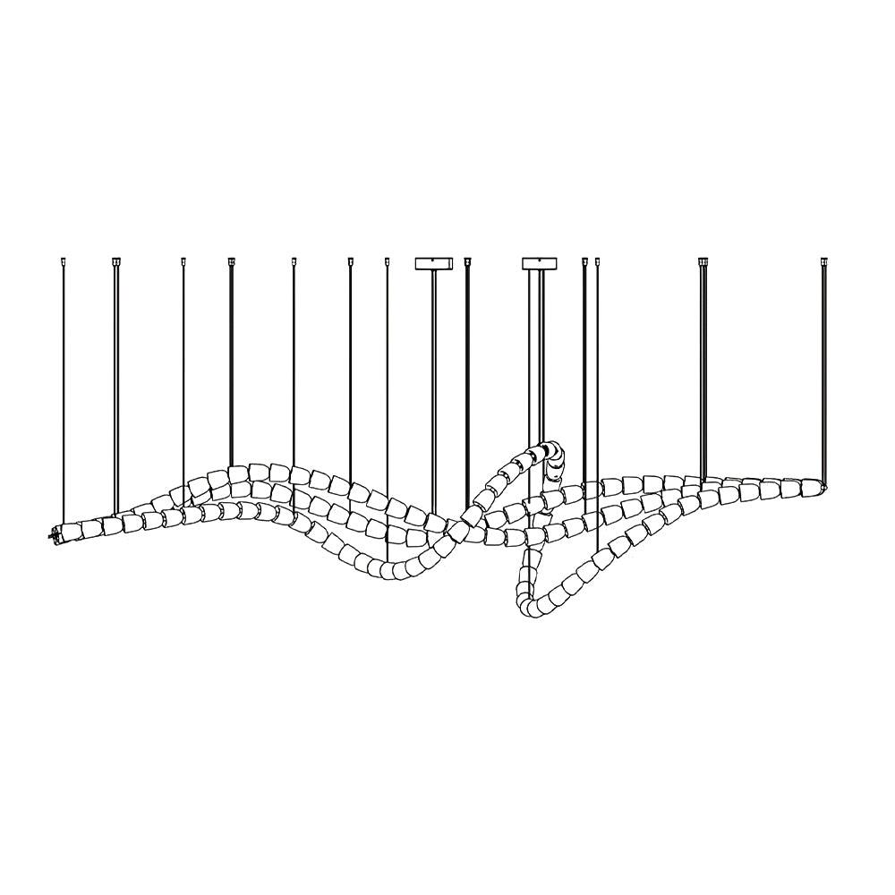 Lustra Lustre Cristal Doré LED 3-Lignes