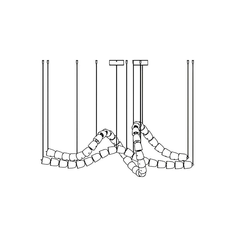 Lustra Lustre Cristal Doré LED 3-Lignes