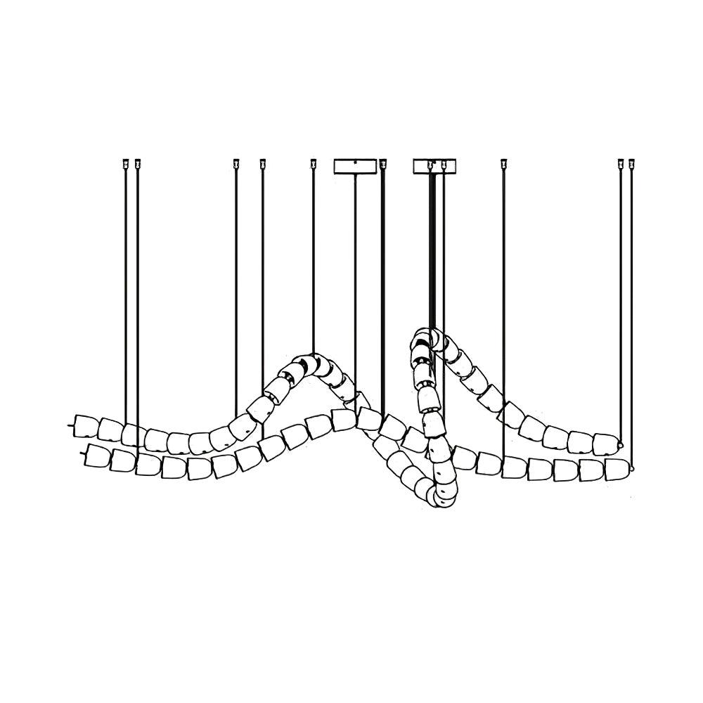 Lustra Lustre Cristal Doré LED 3-Lignes