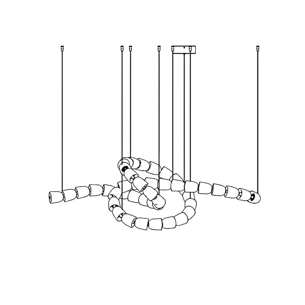 Lustra Lustre Cristal Doré LED 3-Lignes