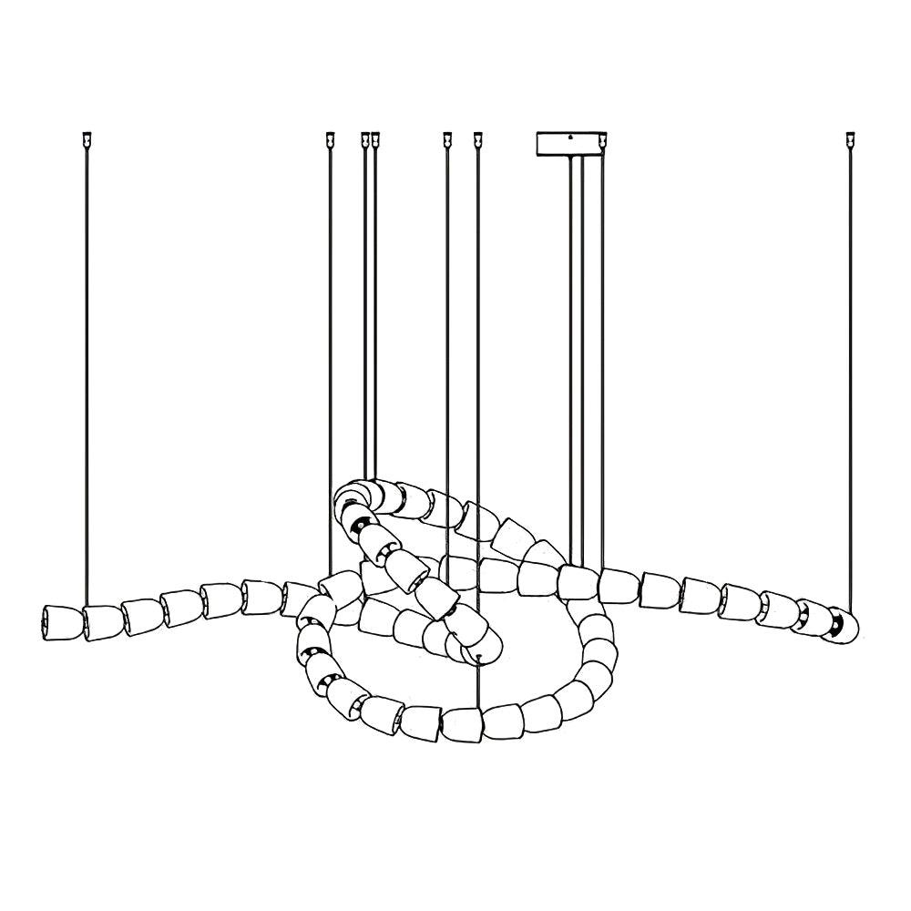 Lustra Lustre Cristal Doré LED 3-Lignes