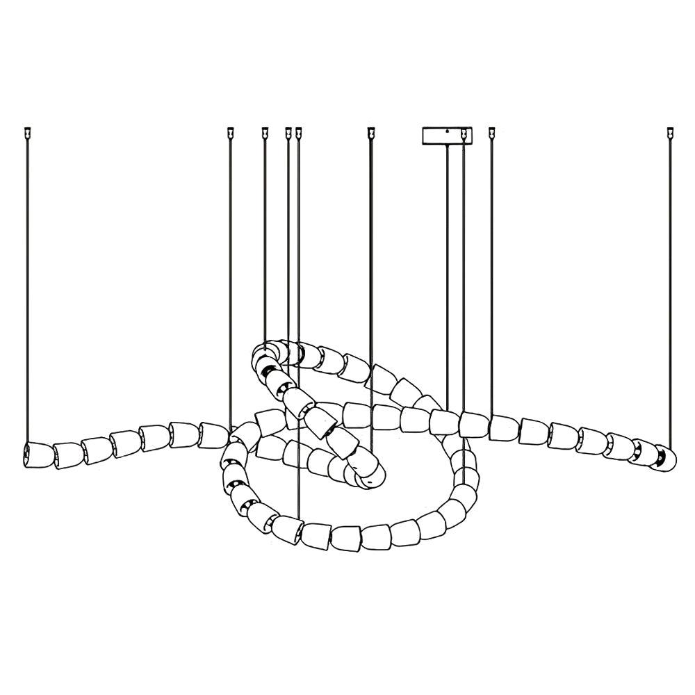 Lustra Lustre Cristal Doré LED 3-Lignes
