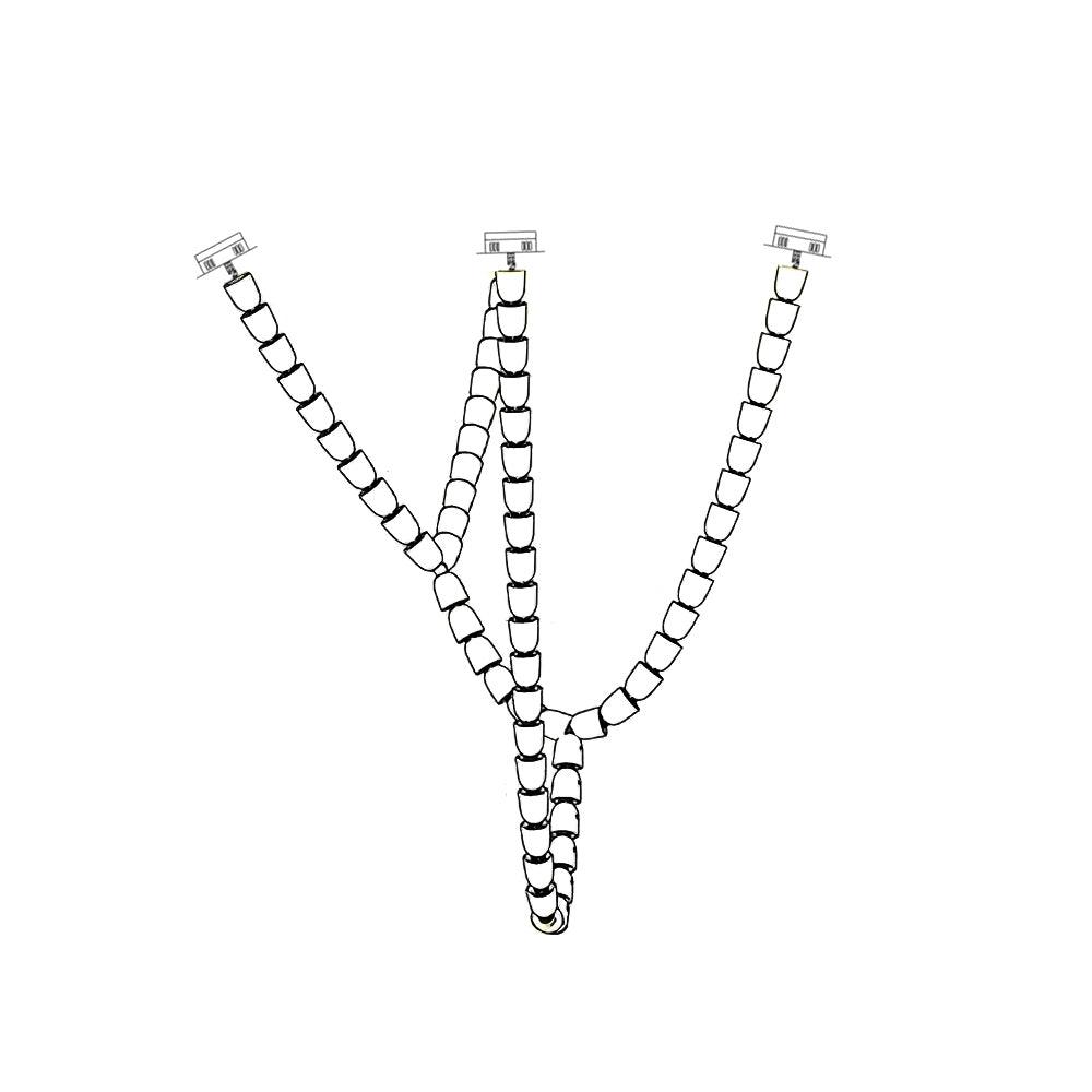 Lustra Lustre Cristal Doré LED 3-Lignes