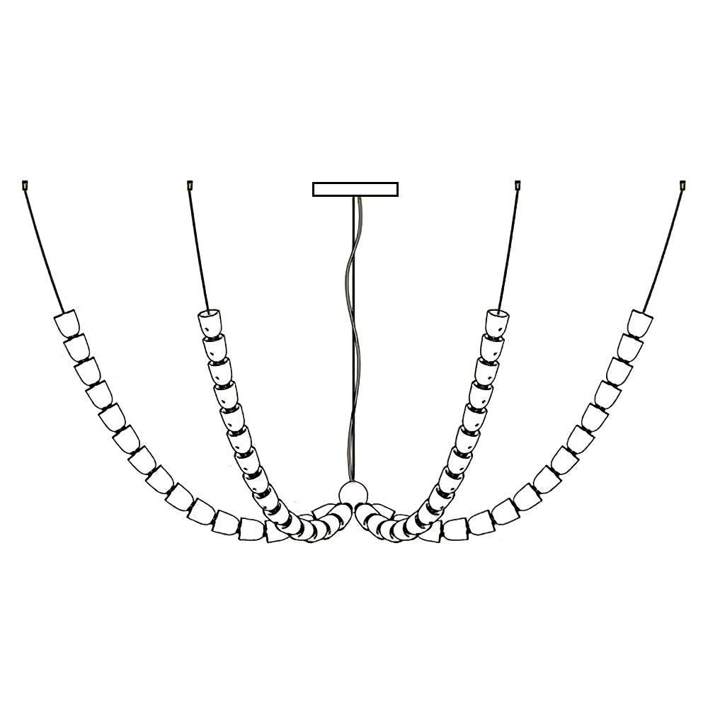 Lustra Lustre Cristal Doré LED 3-Lignes