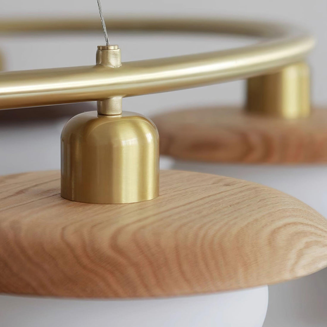 Gama Lustre Cuivre Bois Rond Vintage