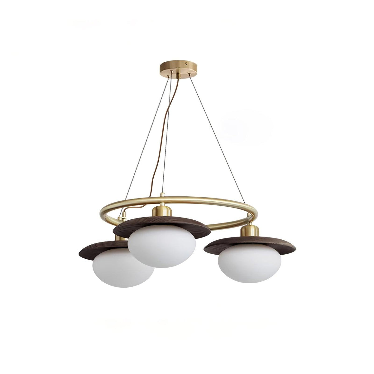 Gama Lustre Cuivre Bois Rond Vintage