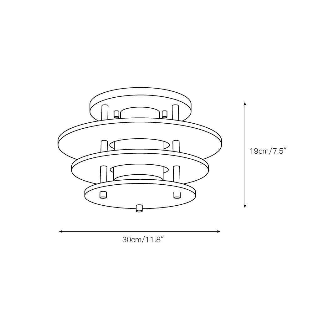 Zovena Moderne Minimaliste Acier Albâtre Plafonnier