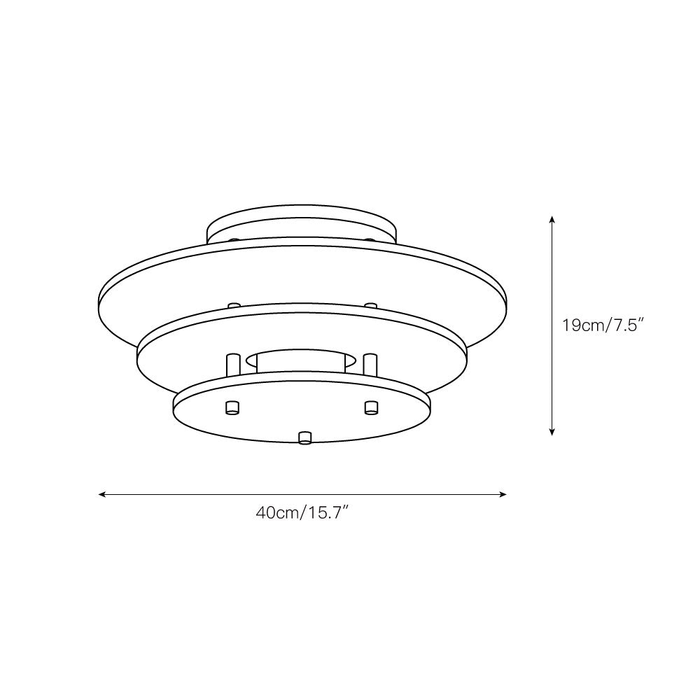 Zovena Moderne Minimaliste Acier Albâtre Plafonnier