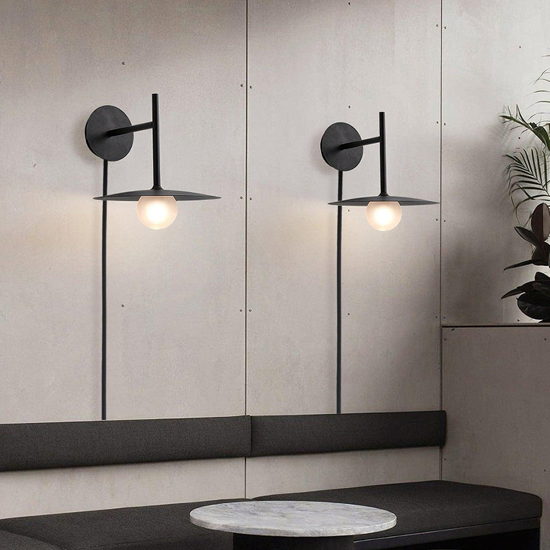 Orsilus Vintage Industrial Plug-In Wall Lamp