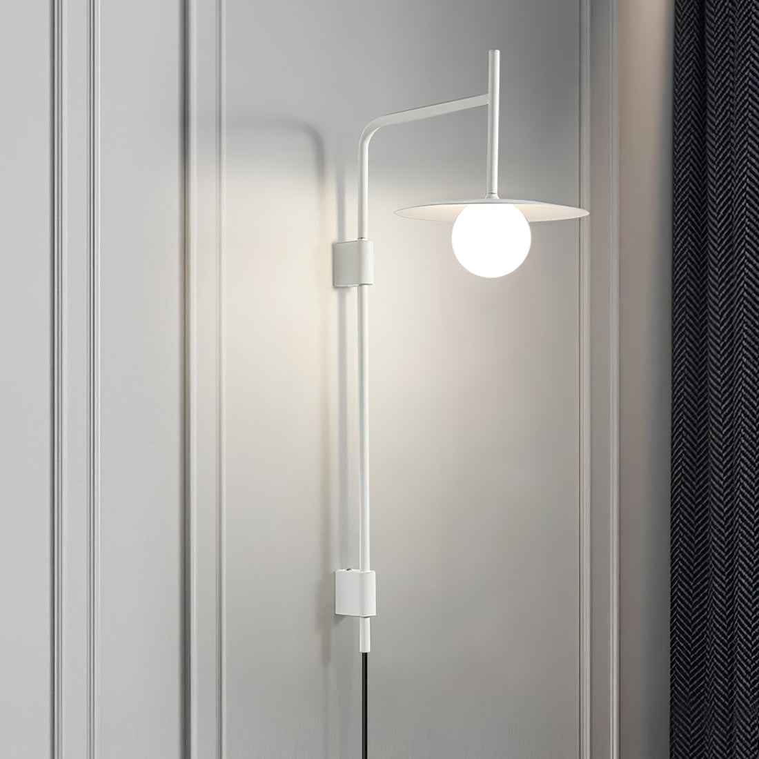 Edan Swing Arm Plug-in Glass Wall Lamp