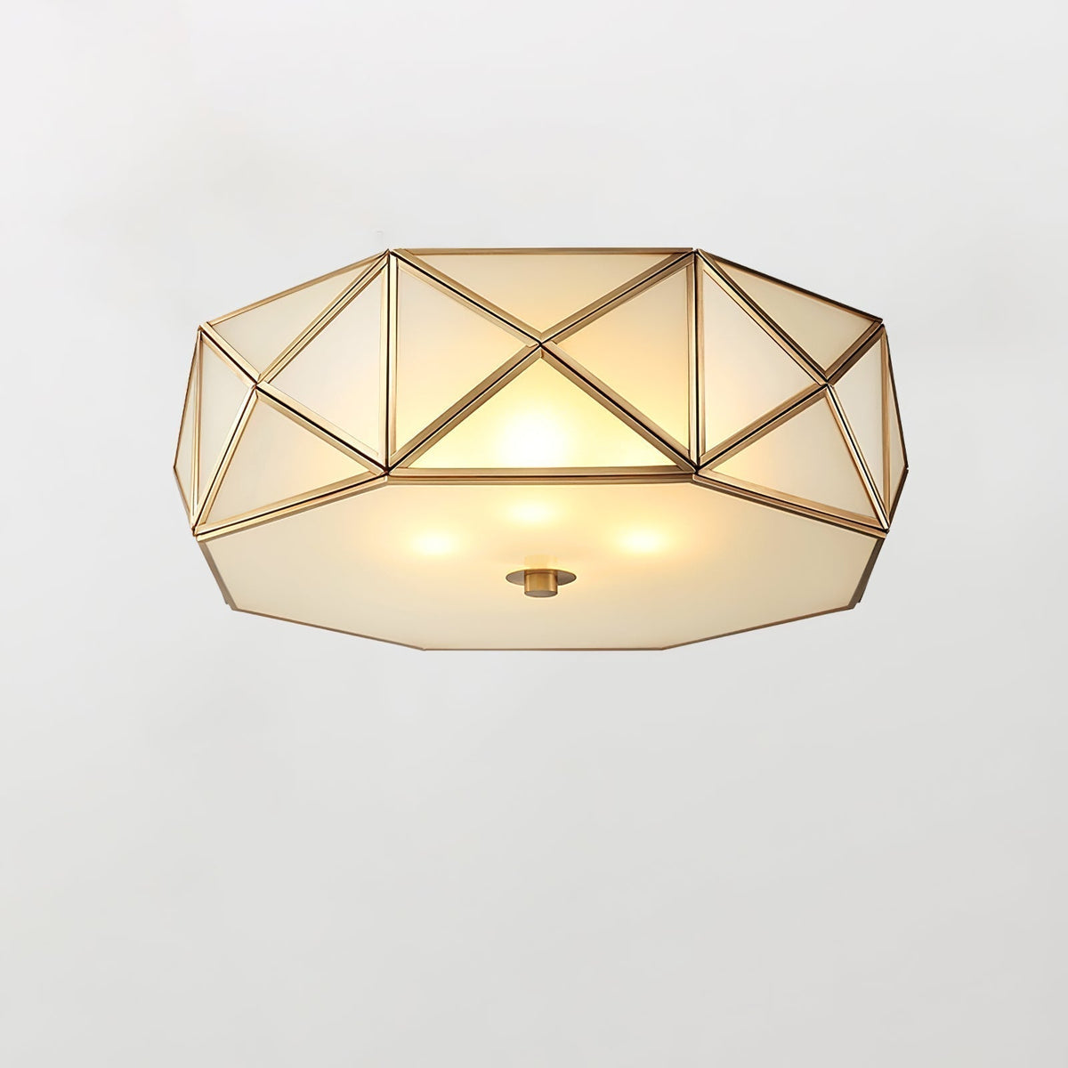 Coloreth Lampe de Plafond Géométrique en Laiton et Verre