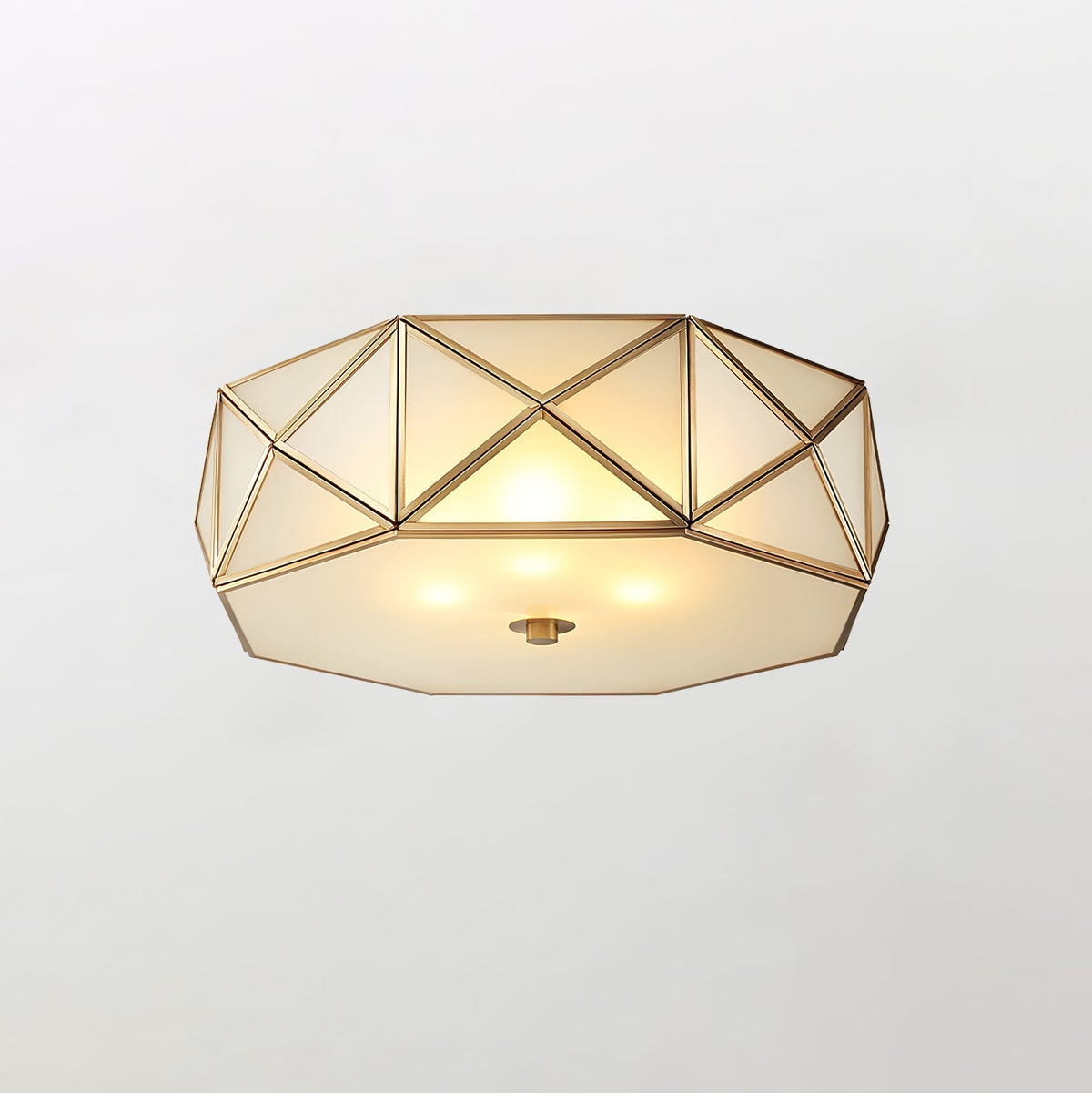 Coloreth Lampe de Plafond Géométrique en Laiton et Verre