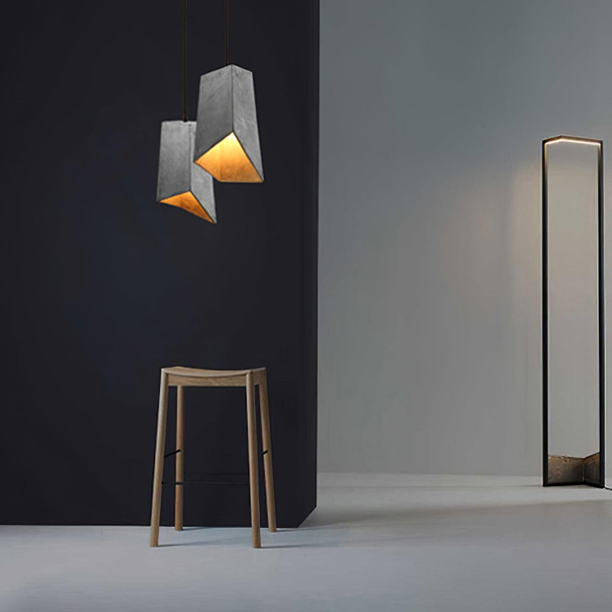 Geo Lampe Suspendue Industrielle en Ciment