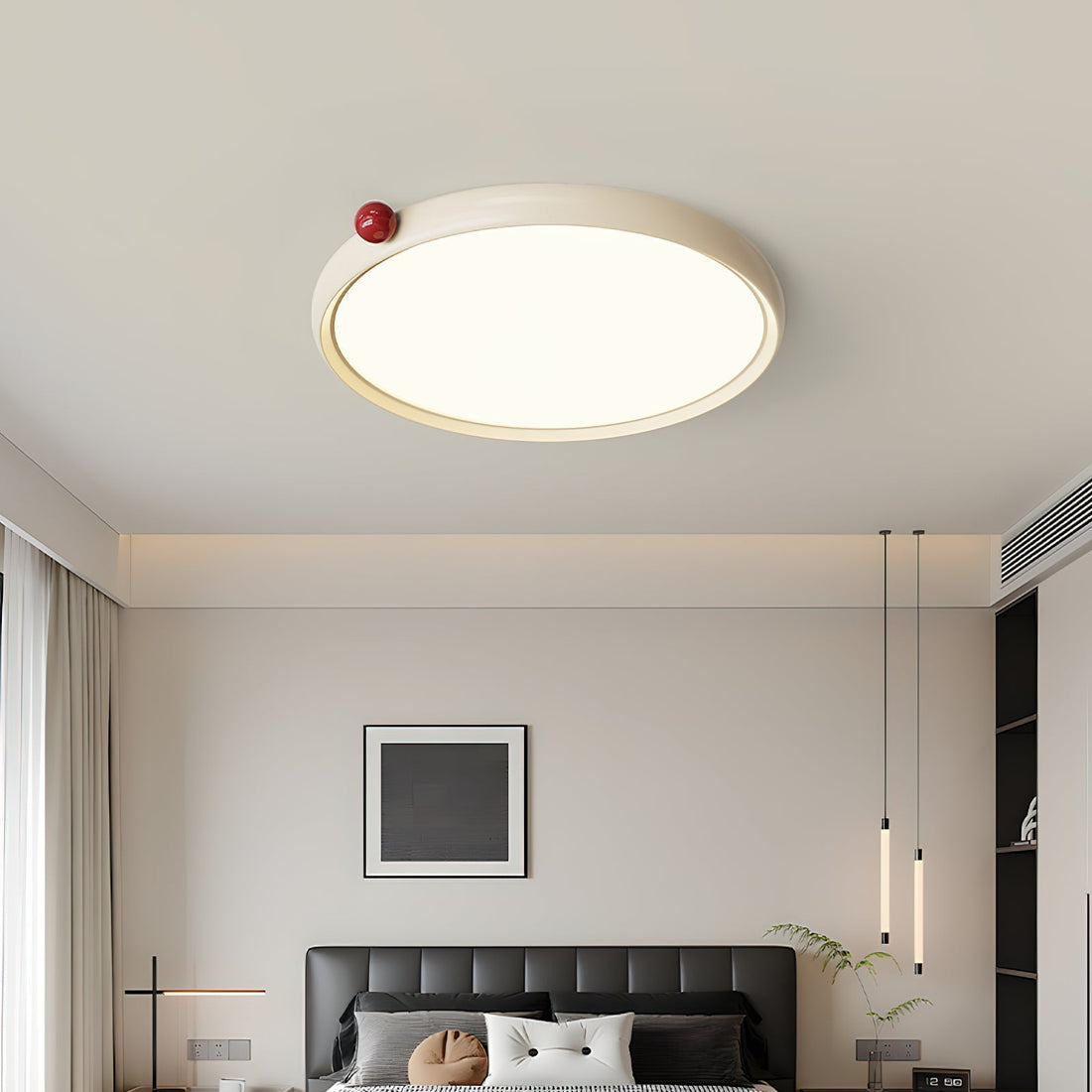 Geos Lustre Plafonnier Ton Bois Circulaire LED