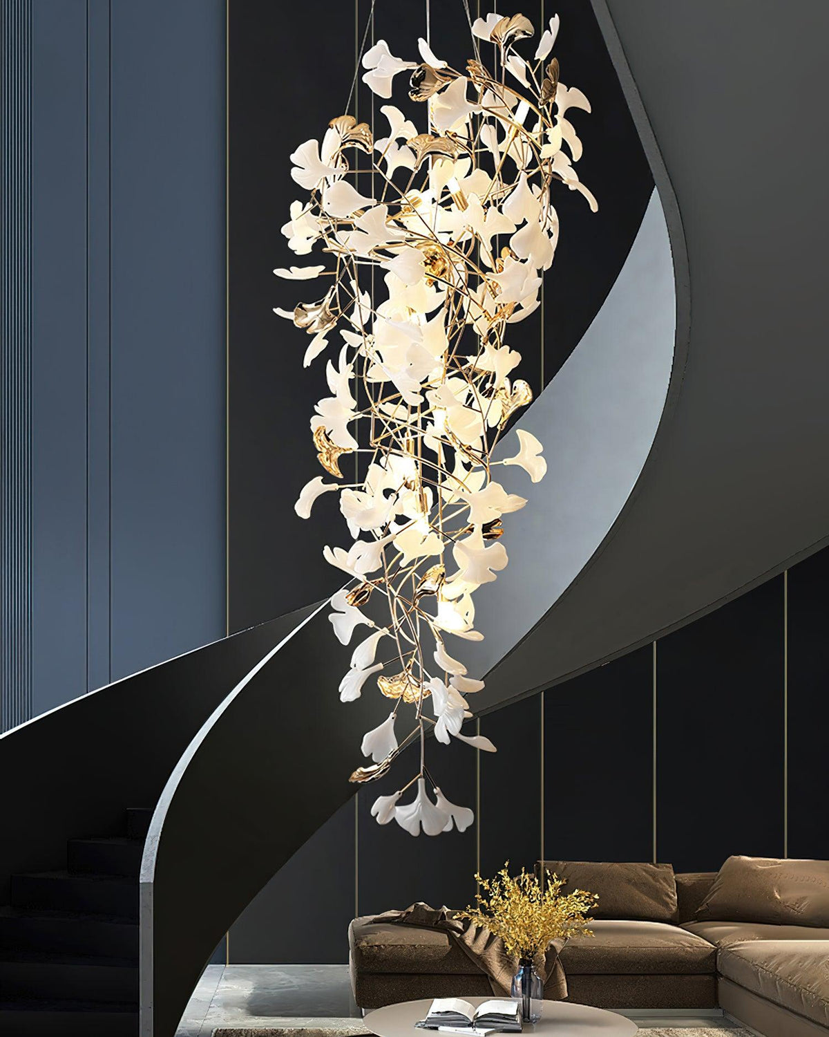 Olivia Céramique Gingko Cascadant Lustre