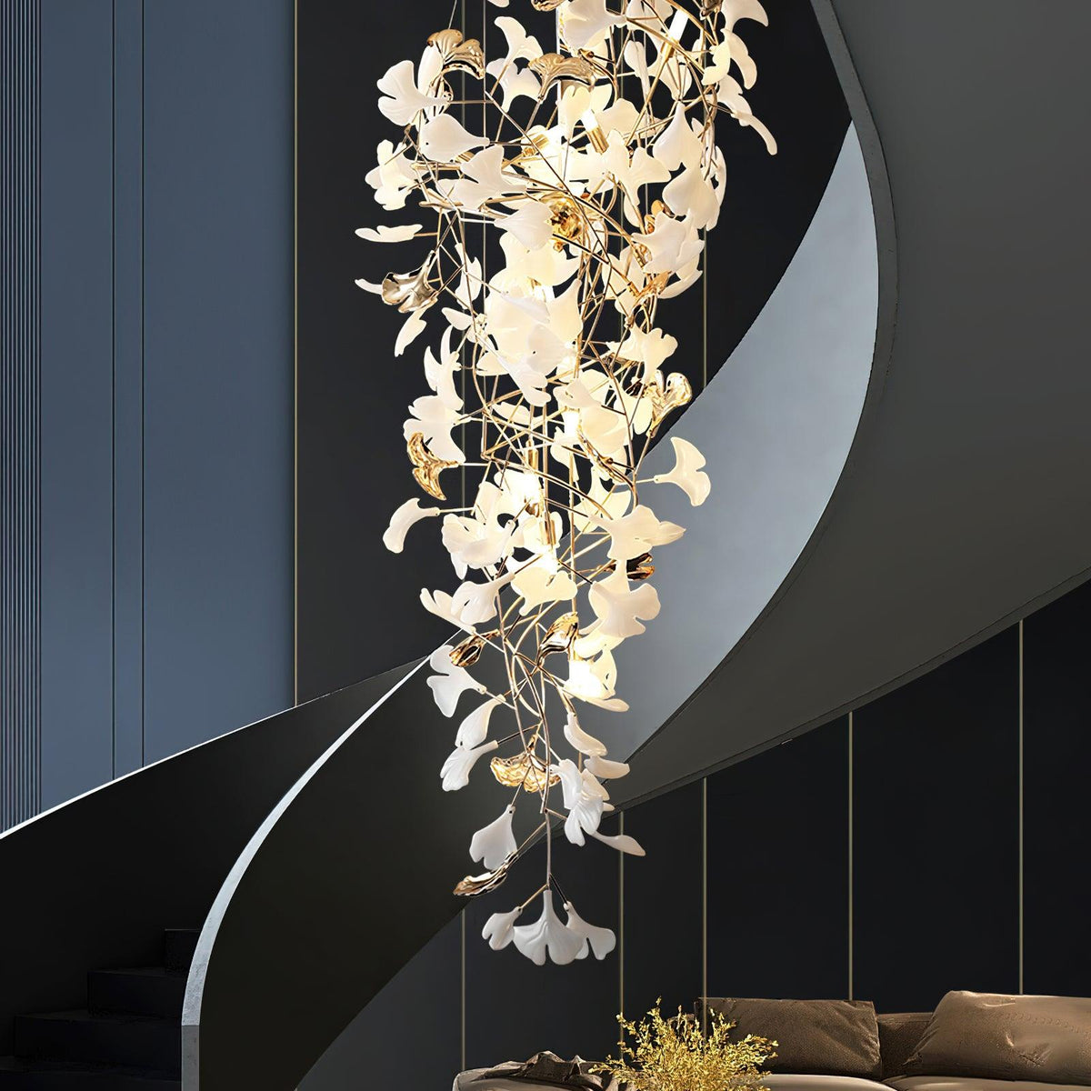 Olivia Céramique Gingko Cascadant Lustre
