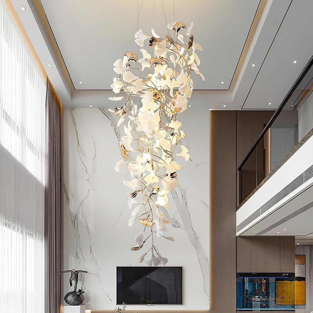 Olivia Céramique Gingko Cascadant Lustre